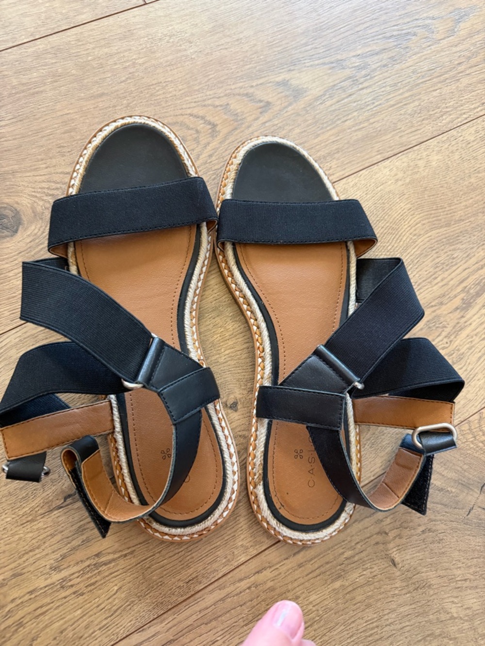 Caslon Black and Tan Strappy Platform Sandals